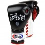 Fairtex BGL7 Pro Боксерские Перчатки Lace Up Шнурки Мексиканский Стиль Черно-Белые